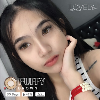 คอนแทคเลนส์ยี่ห้อ Lovely รุ่น Puffy สีน้ำตาล ( Dia 14.5 )