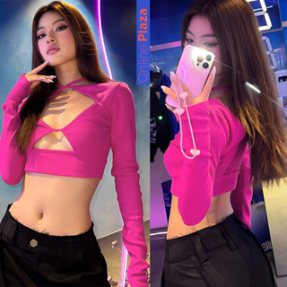 เสื้อแฟชั่นครอปแขนยาว เปิดอก แขนยาว สายงานเฟส สายสตรีทแฟชั่น Top, fashion crop top, long sleeves, open chest, long sleev