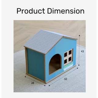 LUKFUK (ลูกฟูก) บ้านแมวและที่ลับเล็บแมวกระดาษ ขนาดใหญ่ รุ่น “บ้านแมว” (L Carton Cat Scratcher “Cat House”)