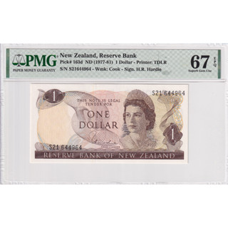 New Zealand 1 Dollar ND 1977-81 P 163d Superb Gem UNC PMG 67 EPQ