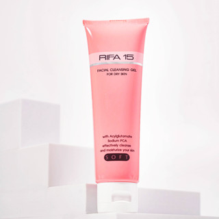 หมอมวลชน ไรฟา 15 เจลล้างหน้า (ชมพู) RIFA15 Cleansing Gel for Dry Skin