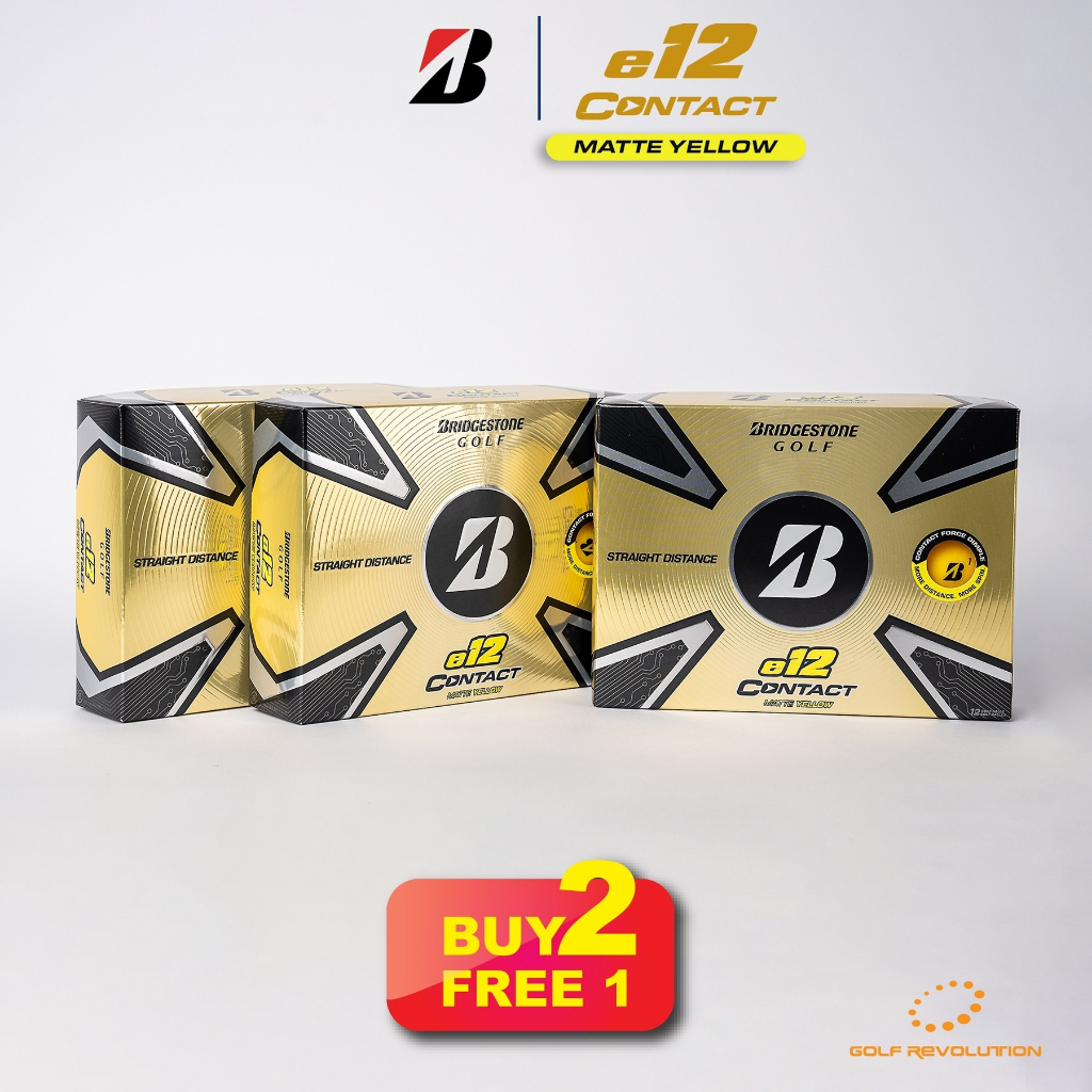 [Buy2, Free1] Bridgestone NEW e12 Contact Matte Yellow Golf Ball , Price: 1,490 THB/dz