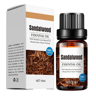 Sandalwood Essential oil 100% ขนาด 10 ml. น้ำมันหอมระเหย ไม้จันทร์ ชนิดเข้มข้นพิเศษ กลิ่นหอมชัด