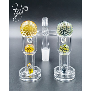 HoneyComb Style Set ลูกแก้วหมุนรังผึ้ง  Carb Cap for Quartz Banger, Dab rig, Wax/Dab/Shatter DPGCC04