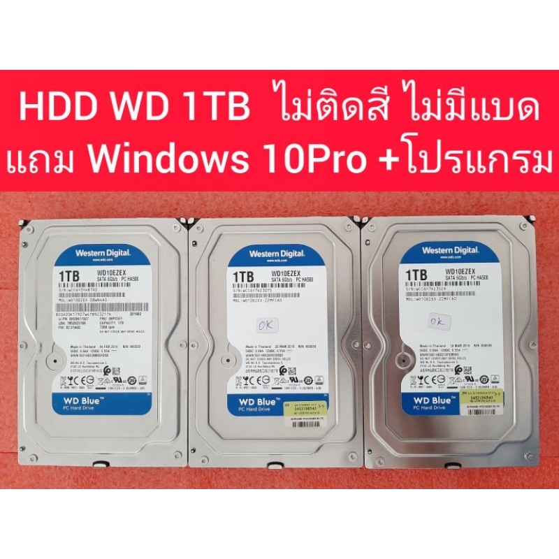 ฮาร์ดดิสก์ WD Blue 3.5 นิ้ว PC 1TB SATA (มือสองสภาพสวยมาก) ไม่มีแบด ไม่ติดสี เทสด้วยโปรแกรม HD Tune 