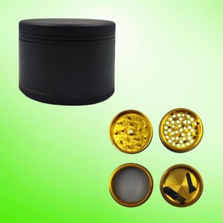 Herb Grinder Black Rubber Paint 4 Layer Size 63 mm. ที่บดสมุนไพรมีชั้นตะแกรงกรองและชั้นเก็บ