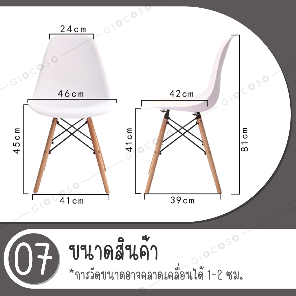เก้าอี้โมเดิร์น Modern Chair เก้าอี้ เอนกประสงค์ สีขาว มินิมอล Furniture รุ่น 1618 เก้าอี้ BG - รูปที่ 7