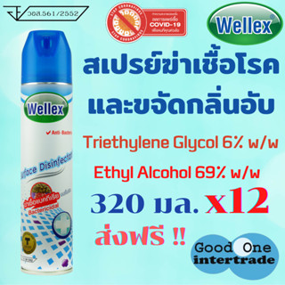 WELLEX สเปรย์ฆ่าเชื้อแบคทีเรีย เวลเล็กซ์ 320 มล. แพ็ค 12