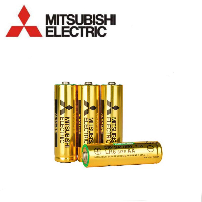ถ่าน Mitsubishi alkaline สีทอง ขนาดAA 1.5V 1แพคบรรจุ4ก้อน