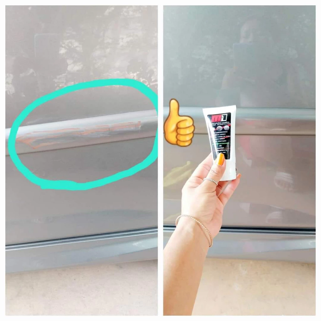 M-1 Scrath Remover น้ำยาขัดลบรอยขีดข่วนรถยนต์ รถมอเตอร์ไซค์ ขัดโคมไฟเหลืองได้ *สูตรใหม่ ผสมเคลือบเงา**สีด้านใช้ไม่ได้** thumbnail 8