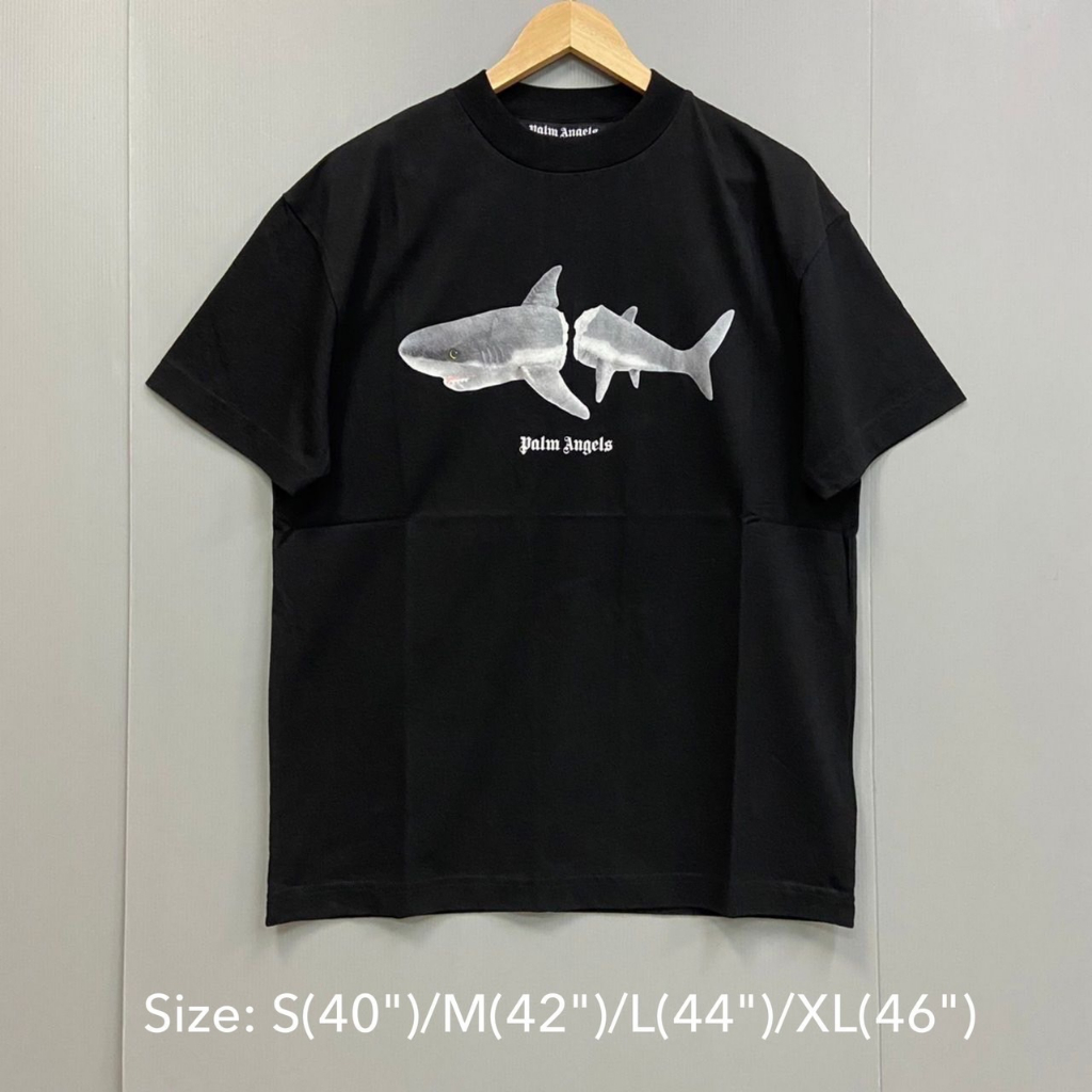 💥ถามstockก่อนกดสั่ง Palm Angels Tee black shark classic t-shirt เสื้อยืด เสื้อ ฉลาม สีดำ ปาล์ม แองเจิล ของแท้ แบรนด์เนม