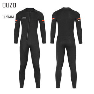 Ouzo front zip Fullsuit Men Neoprene 1.5m ชุดดำน้ำชาย กันแดด กันหนาว พร้อมส่ง