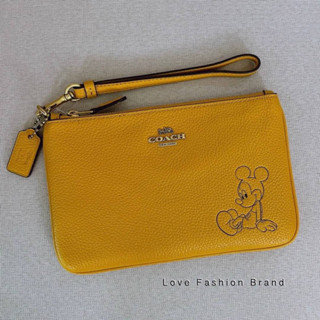 👑ผ่อน0%~แท้100%👑C6125 คล้องมือ Disney X Coach Small Wristlet With Mickey Mouse C6124