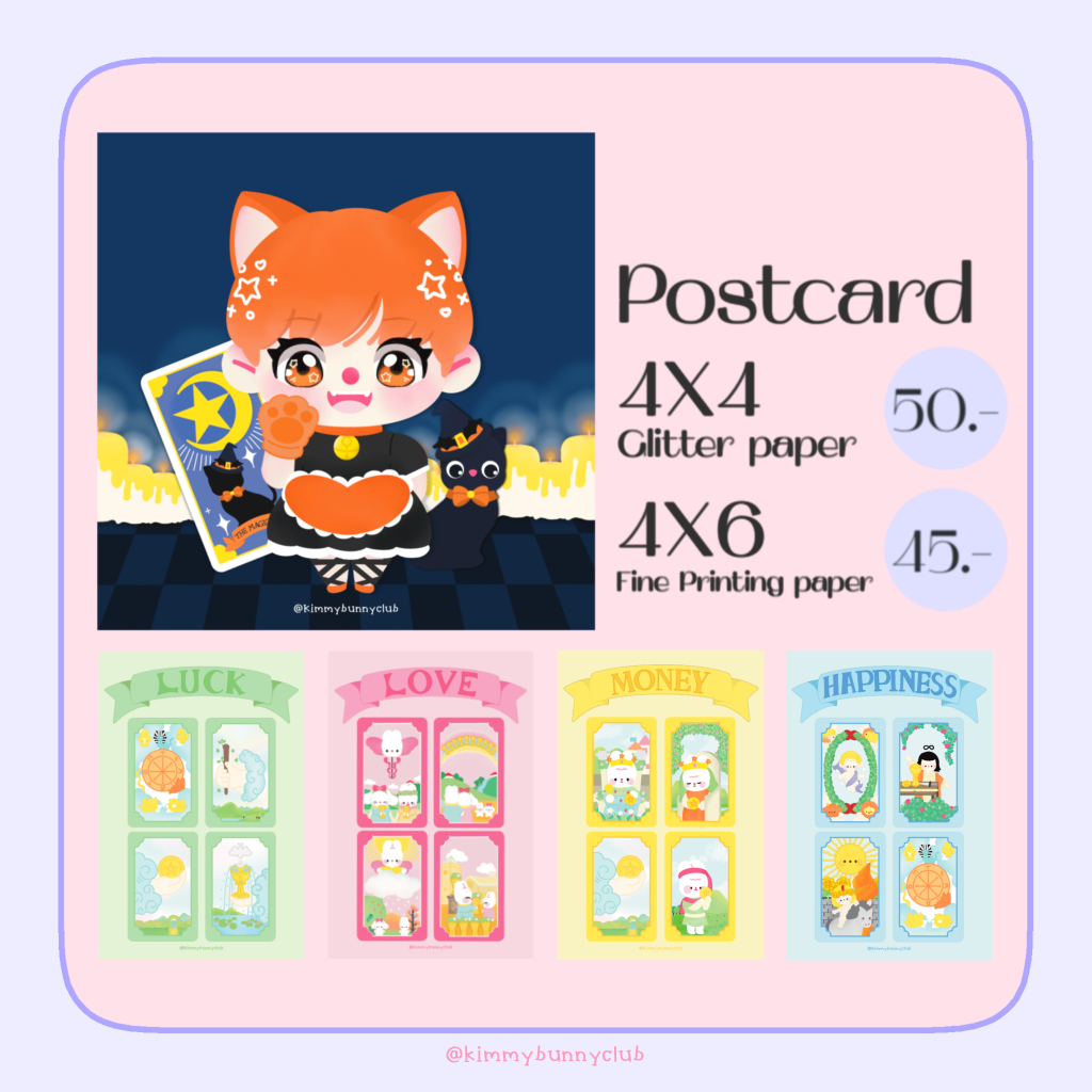 Postcard Meow mutelu & Tarot Bunny แบรนด์ Kimmybunnyclub