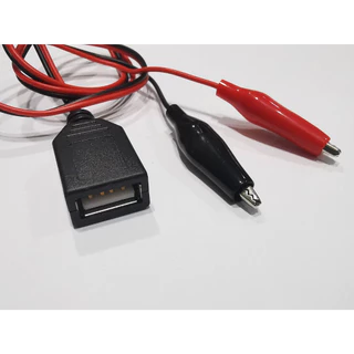 คลิปปากคีบกับขั้วต่อ USB(ตัวผู้/ตัวเมีย) ความยาว 60 cm. งานDIY ใช้ทดสอบงานไฟฟ้า-อีเล็คทรอนิคส์
