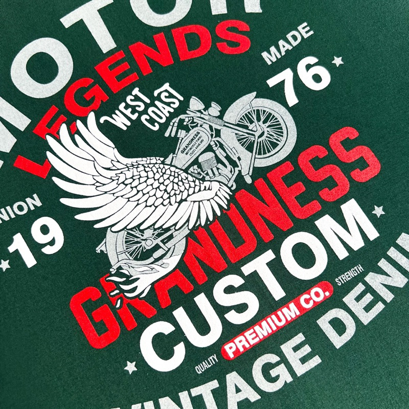 Grandness เสื้อยืดลายกราฟิก รุ่น GN117-9 ( สีขาว/สีน้ำเงิน/สีเขียว ) - รูปที่ 2