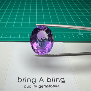 อเมทิสต์ Amethyst จากบราซิล (18.5x14.5x9.8)mm น้ำหนัก 15.15 ct  พลอยธรรมชาติ ไม่ปรุงแต่ง สีเข้มสวย เหลี่ยมดี ไร้ตำหนิ