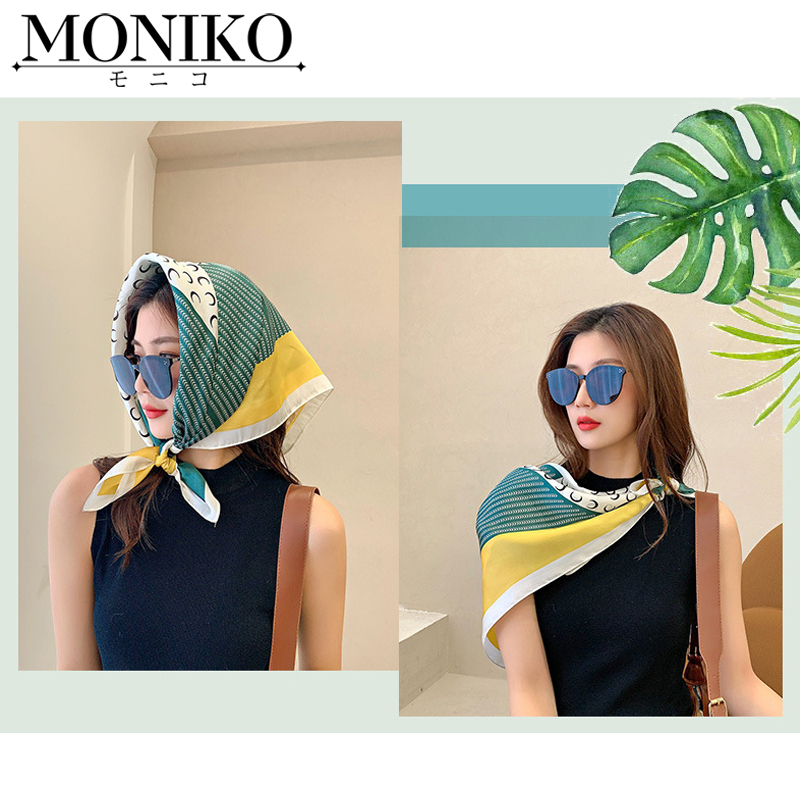 MONIKO حجاب حرير مربّع مطبوع — صورة 8