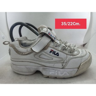 Fila Size 35 ยาว 22 รองเท้ามือสอง เด็กเล็ก เด็กโต ผู้หญิงเท้าเล็ก  ผ้าใบ  แฟชั่น ลำลอง เที่ยว