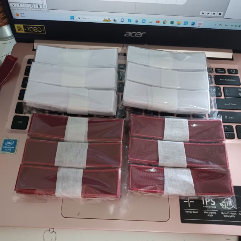 กรอบเปล่าป้ายชื่อ 2.5×10 cm, 3×10 cm.