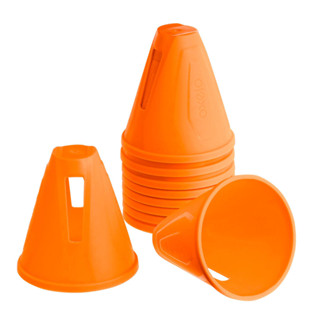 กรวย กรวยเล่นสเก็ต ชุดกรวยสลาลมอินไลน์สเก็ต 10 ชิ้น สีส้ม OXELO Inline Skating Slalom Cones 10-Pack Orange