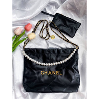 กระเป๋า CHANEL 22 size M ~ พร้อมสายไข่มุก