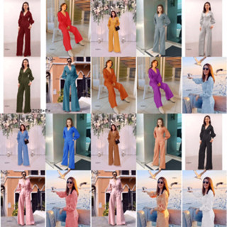 CS12128 Jumpsuit จั้มสูทคอวีขายาวแต่งกระดุมอก Jumpsuit