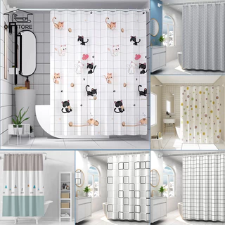 ม่านห้องน้ำ ขนาด180X180cm แบบพลาสติก กันน้ำ ไม่เป็นเชื้อรา ใช้ในห้องน้ำกั้นอาบน้ำ แถมห่วงตะขอ พร้อมส่ง