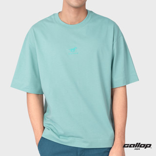 GALLOP : เสื้อ OVER SIZE คอกลม พิมพ์ลาย Graphic รุ่น GT9136 สี Green Mint - เขียวมิ้นต์