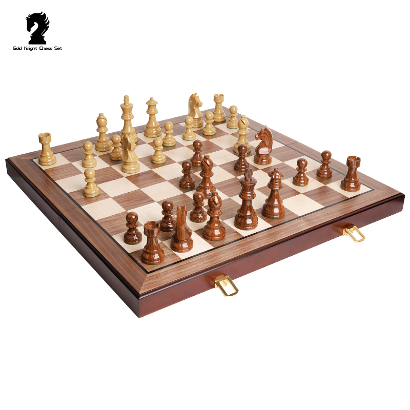 ชุดหมากรุกสากลไม้ German Knight Staunton Chess Set 3