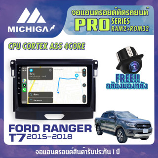 จอแอนดรอยตรงรุ่น 10 นิ้ว มาพร้อม ชุดสายไฟสำเร็จรูป CANBUS FORD RANGER T7 2015-2018 4 Core RAM2 ROM32