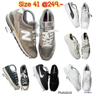 รองเท้าผ้าใบ Size 41 คุณภาพ 95-99% มือ 2 ราคา 159.- เท่านั้น ถ่ายจากสินค้าจริง