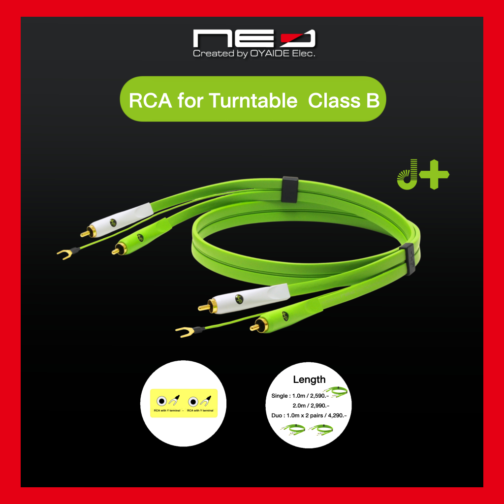 NEO (Created by OYAIDE Elec.) d + RCA for Turntable Class B : Professional Phono audio cable