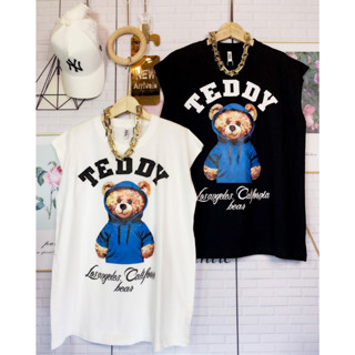 เสื้อเเขนกุด สกรีนลายการ์ตูน Teedy