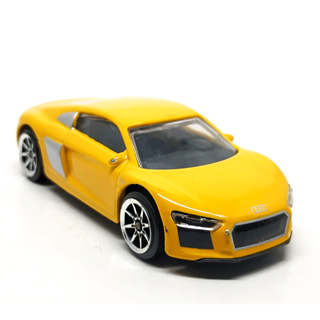 รถเหล็กมาจอเร็ต Majorette Audi R8 V10 สีเหลือง ขนาด 1/64 ยาว 8 cm มือสอง #001