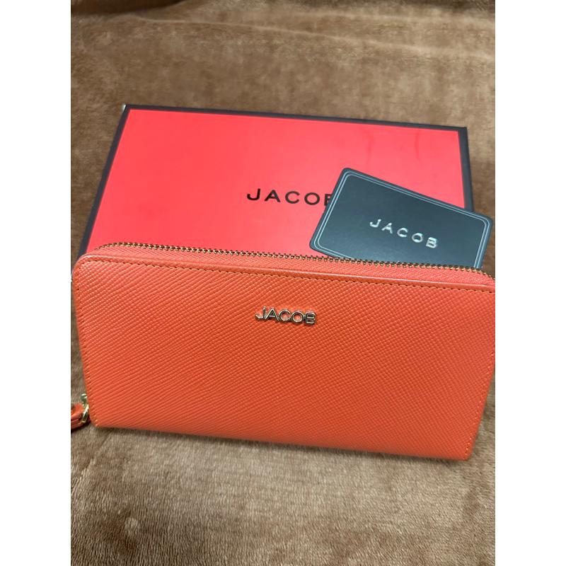 Jacob กระเป๋า สีส้ม กระเป๋าสตางค์ใบยาว พร้อมกล่อง
