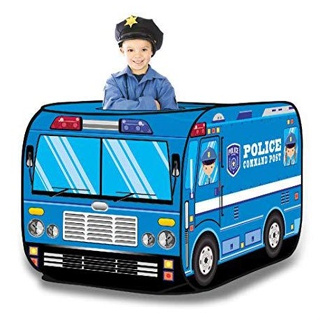 🌈เต็นท์รถตำรวจน้ำเงิน เต็นท์รถดับเพลิงแดง Childrens Tent Police &amp; Fire engine