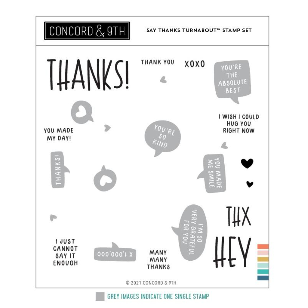 Concord &amp; 9th Clear Stamps 6"X6" : Say Thanks Turnabout ตราปั้ม ตรายาง