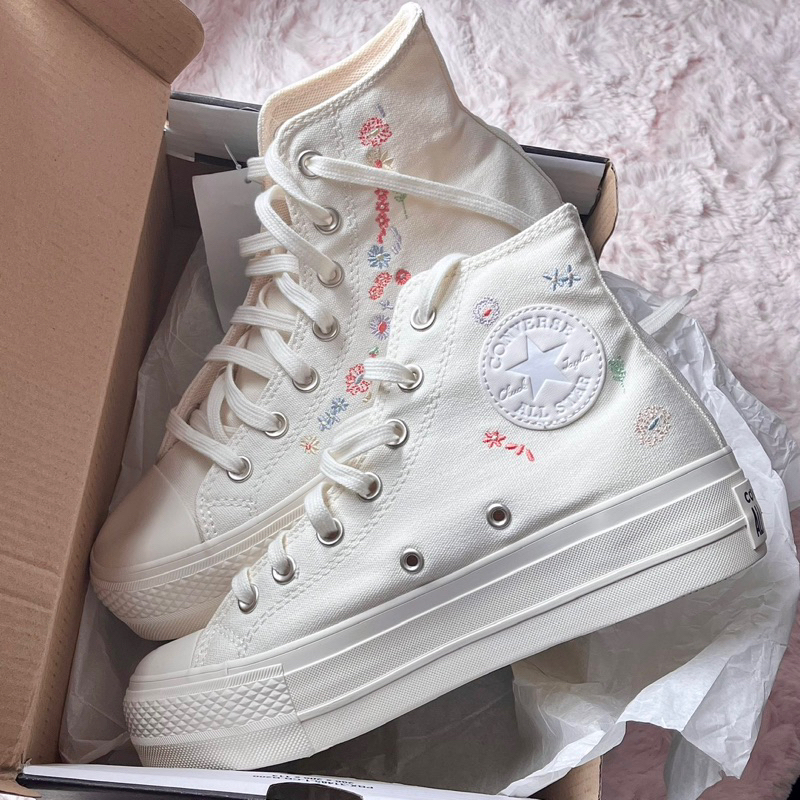 ꒰ 🇰🇷 พร้อมส่ง ꒱ Converse Chuck Taylor All Star Things  To Grow Egret 🌼 ( high )