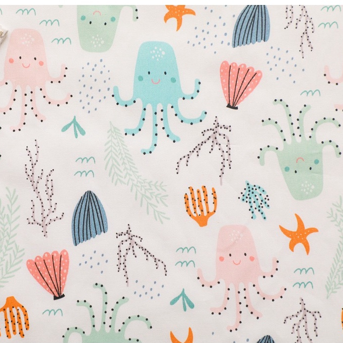 ผ้าคอตตอน 100% ทอทวิล ผ้าเมตร หน้ากว้าง1.6 เมตรหรือ 63นิ้ว พิมพ์ลายดอกไม้ ปลาทะเล ลายจุด