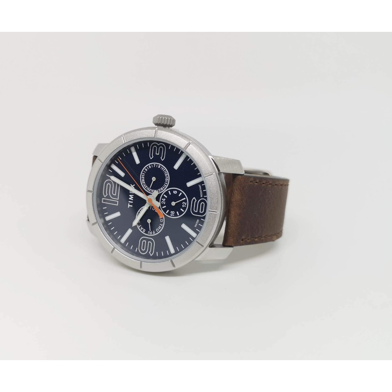 Timex Men's TW2U15300 Mod 44 Multifunction Brown/Blue Leather Strap Watch