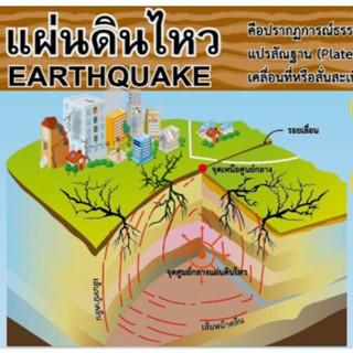 แผ่นดินไหว EQ 203 โปสเตอร์สื่อการสอน หุ้มพลาสติก ขนาด 50 * 70 cm