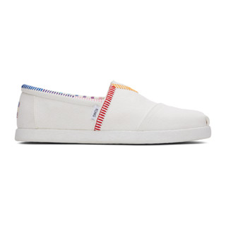 TOMS รองเท้าลำลองผู้ชาย สลิปออน รุ่น ALP FWD White Rainbow Embroidered Canvas (CA) รองเท้าลิขสิทธิ์แท้