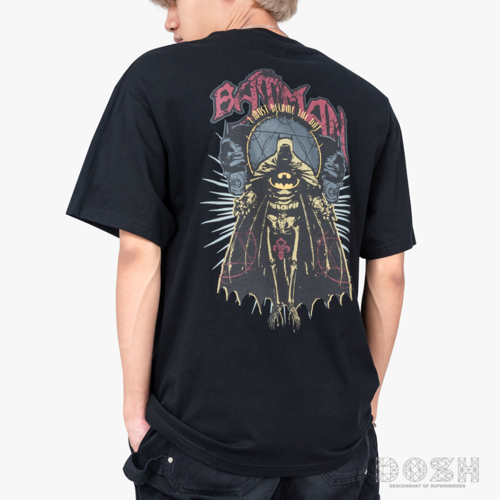 DOSH MEN'S OVERSIZED T-SHIRTS BATMAN เสื้อยืดโอเวอร์ไซส์ DBMT5296-BL