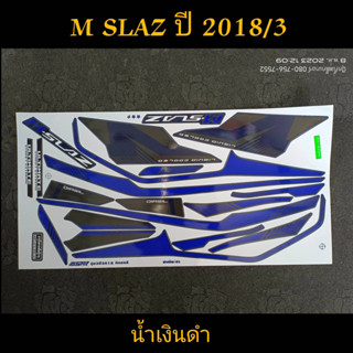 สติ๊กเกอร์ M SLAZ สีน้ำเงินดำ ปี 2018 รุ่น 3