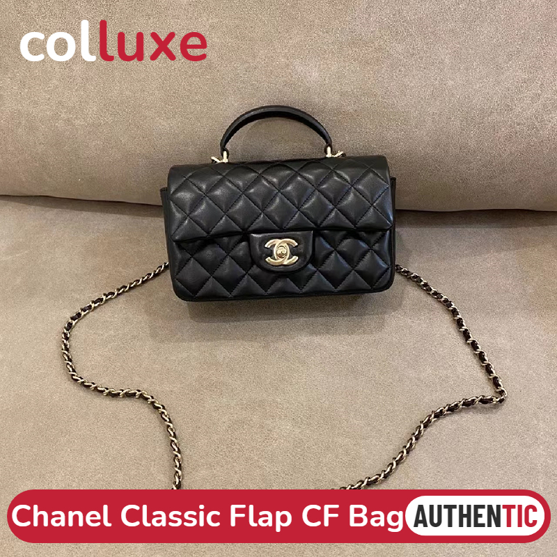 👜ชาแนล Chanel Classic Flap CFสุภาพสตรี/กระเป๋าถือ/กระเป๋าสะพายไหล่/กระเป๋าสะพายข้าง