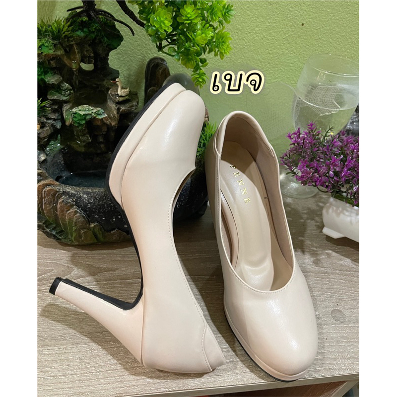 YA04 :(สินค้าในไทยพร้อมส่ง) เสริมหน้า 3.5นิ้ว ใส่สบาย หนังเรียบหน้ากว้าง
