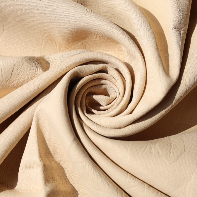 แนะนำ ผ้าม่าน ผ้าม่านสีครีมลายใบไม้ ผ้าม่านกั้นห้อง กันแสง หน้าต่างประตู Polyester100% ราคาพิเศษ มีเก็บเงินปลายทาง