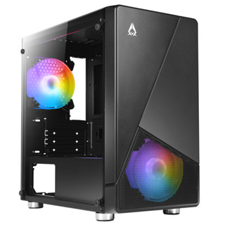 🖥️🌈 AZZA Noir 130 เคสคอมเกมมิ่ง ดีไซน์เท่ รองรับMicro-ATX 🖥️🌈 แผงกระจกแข็งแรง แถมพัดลม ARGB 2ตัว 💎💥