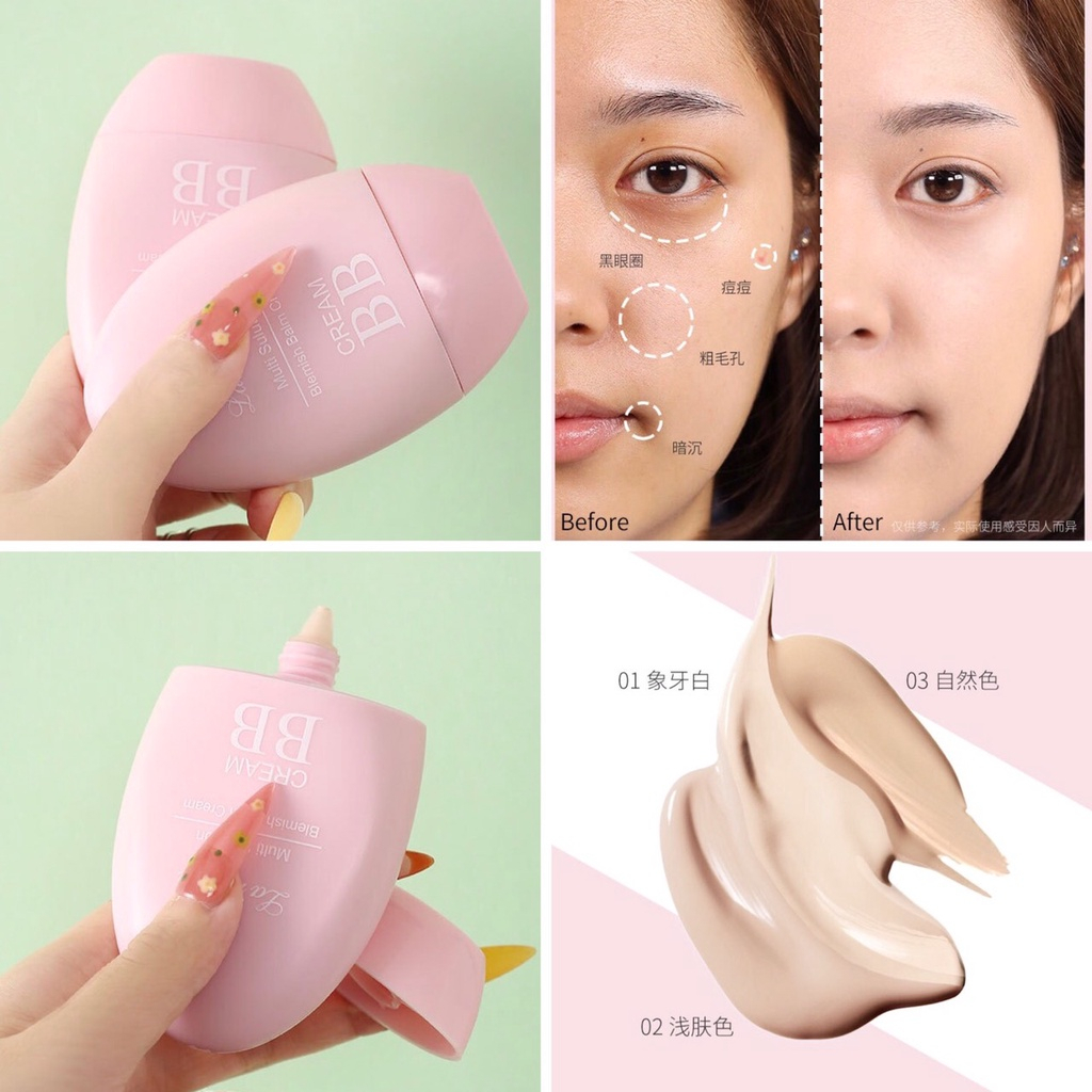 Lameila 3067 บีบีครีม รองพื้น คุมมัน ผิวสว่างกระจ่างใส ปกปิดรอยสิว รอยแดง จุดด่างดํา ใต้ตาดำ BB Crea